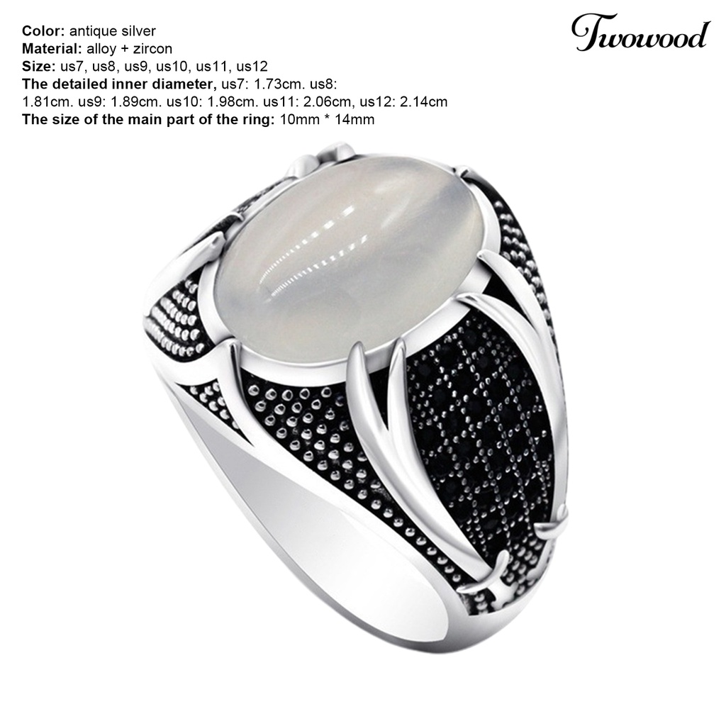 Cincin Bahan Alloy Gaya Retro Untuk Pria