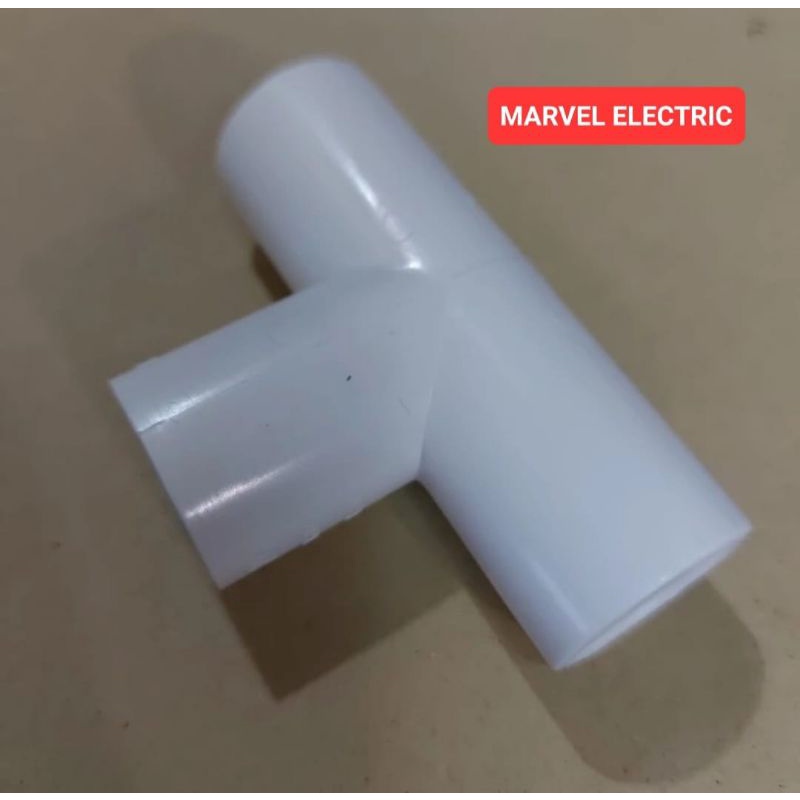 Tee T Pipa Listrik 20mm Putih