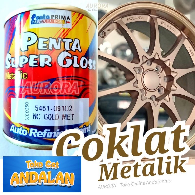 

Toko Andalan - PENTA SUPER GLOSS NC GOLD MET EMAS TUA METALIK 1kg cat coklat metalik sepeda motor mobil