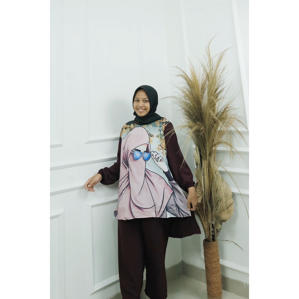 SYAKIRA SET BO BAHAN CRINKLE LD 110 CM - 120 CM UKURAN M L XL XXL SETELAN OUTFIT WANITA KEKINIAN 2022 VIRAL ONE SET WANITA KOREAN STYLE SETELAN JUMBO CRINKLE CELANA DAN ATASAN WANITA SET 2022