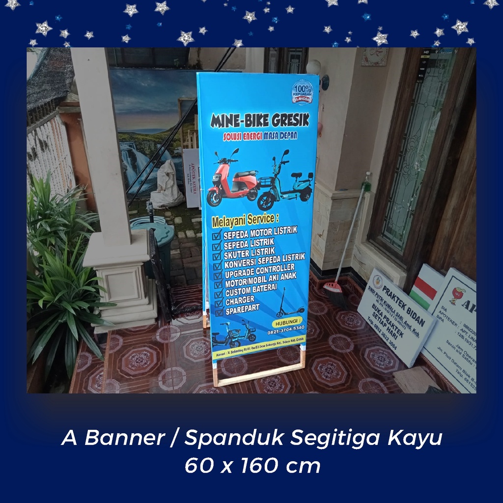 

A Spanduk / Banner Segitiga Kayu 60 x 160 cm
