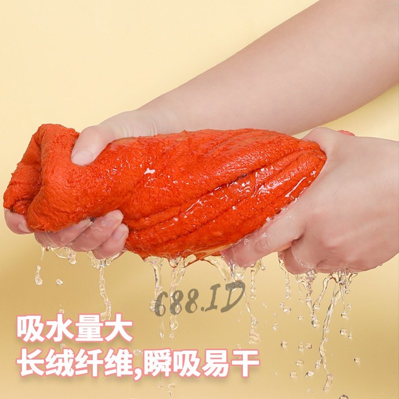 Handuk Keramas Model Kancing Microfiber Handuk Pengering Rambut Tebal Handuk Kepala Nyerap Air Ukuran 25x65 Impor Murah HDK 01
