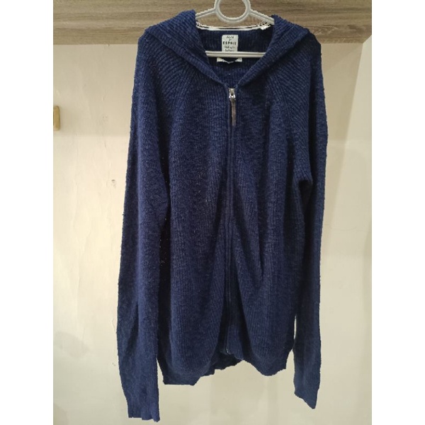 Jaket rajut Esprit warna dark navy