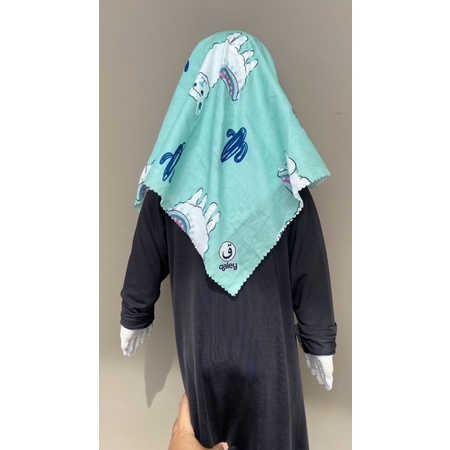 VOAL PRINTING ANAK INSTANT MOTIF ALPACA KAKTUS HIJAU / HIJAB INSTANT ANAK / KERUDUNG ANAK KARAKTER LUCU