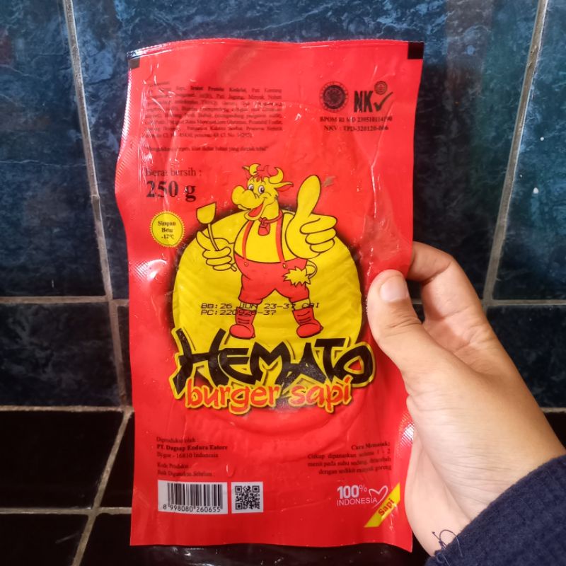 

DAGING SAPI BURGER MURAH HEMATO ISI 10 PCS FROZEN KEBUMEN