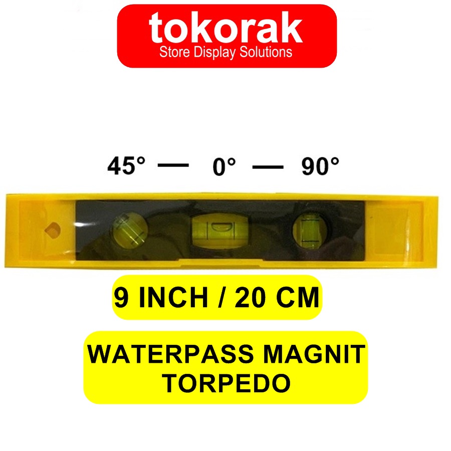 WATERPAS TORPEDO LEVEL MAGNETIC 9 INCH KENMASTER - PANGUKUR DIMENSI