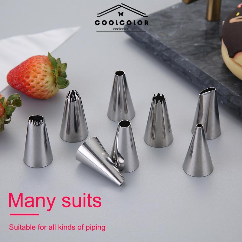 COD❤️Cupcake Nozzles Stainless steel piping nozzle Stainless steel piping nozzle Spuit Baking Cake Decorator- cl