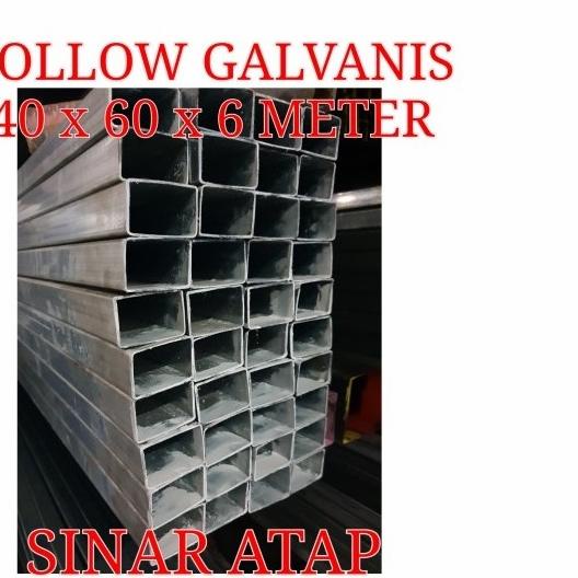 BESI HOLLOW GALVANIS 40x60 TEBAL 1.1 MM PANJANG 6 M