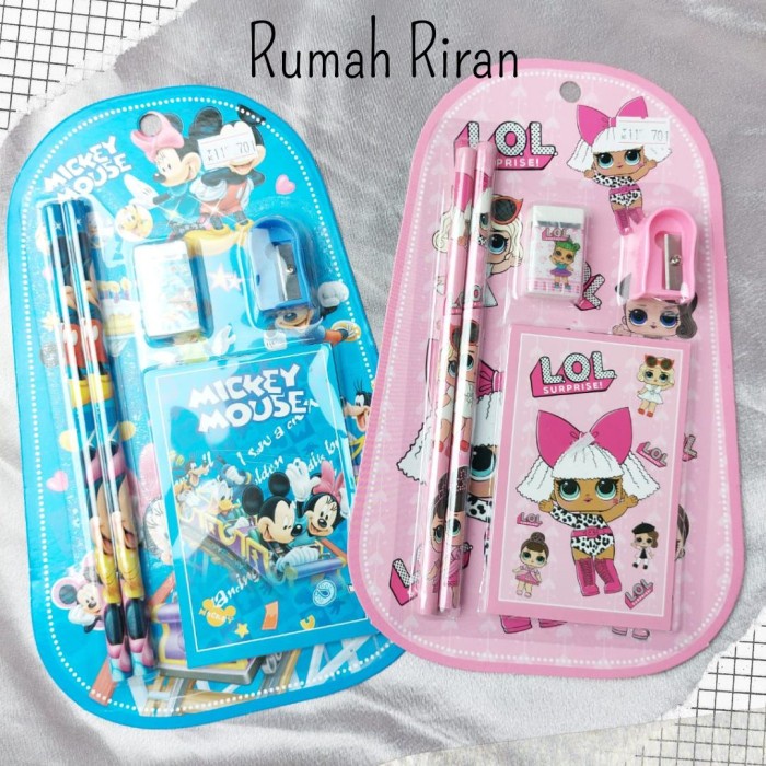 

Paket Alat Tulis Anak LOL/Mickey Mouse Set Stationery Anak LOL 5 PCS