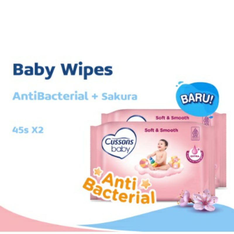 tissue Basah bayi Cussons Baby Wipes Soft &amp; Smooth