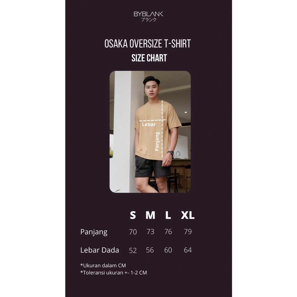 Osaka Oversized Tshirt In Steel Blue- Kaos Oversize Pria dan Wanita Steel Blue - Blank Apparel