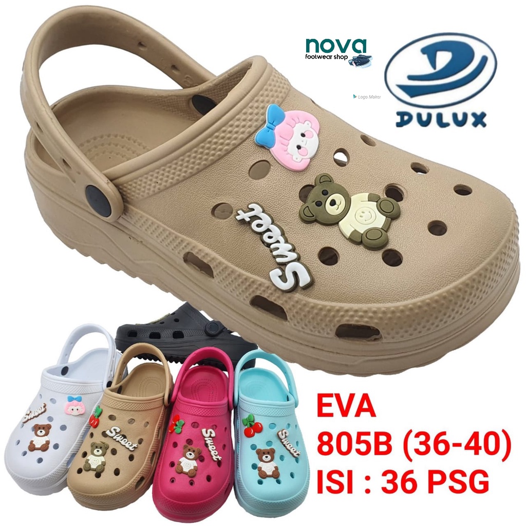 DX-805B Sandal Baim Kekinian Trendy / Sandal Baim Wanita Dewasa Remaja Hak Tebal Merek Dulux Ukuran 36-40