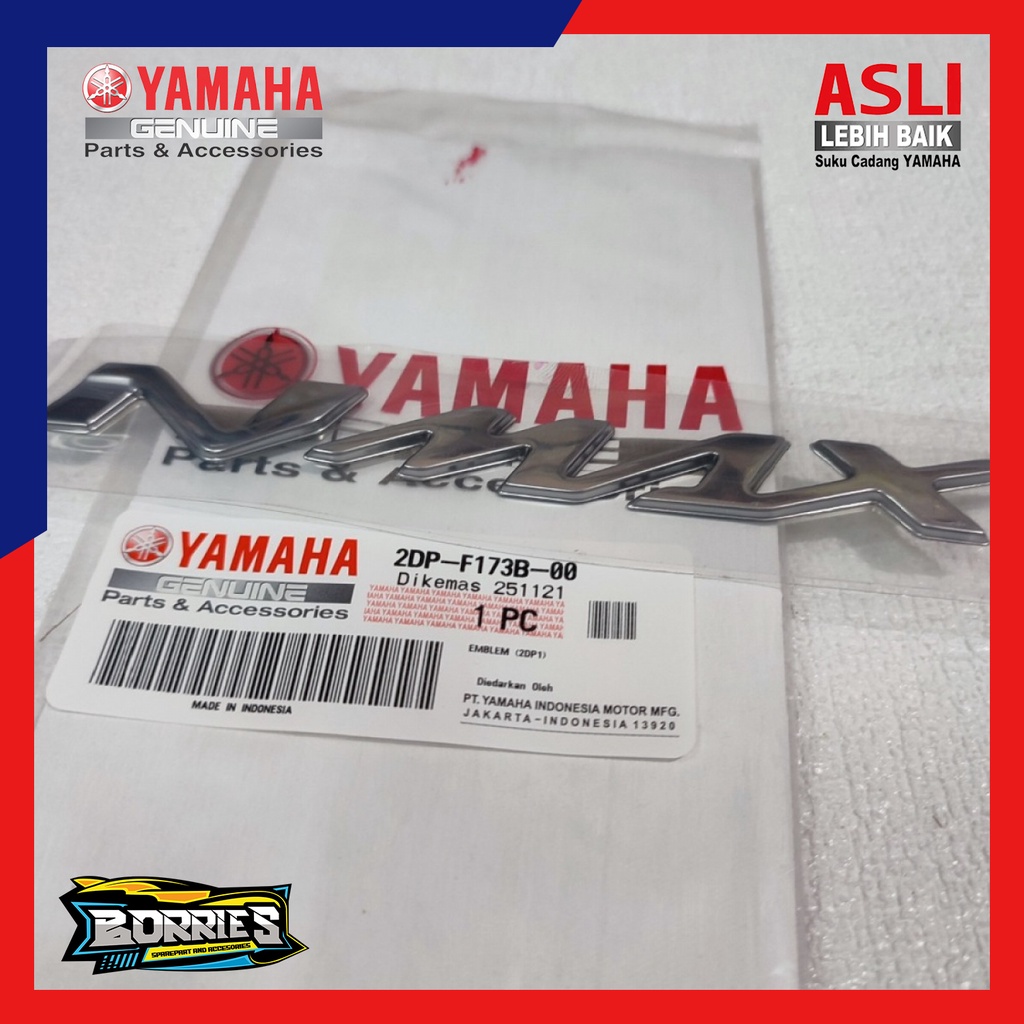 EMBLEM LOGO BODY NMAX N MAX SILVER ORI ASLI YGP 2DP-F173B-00