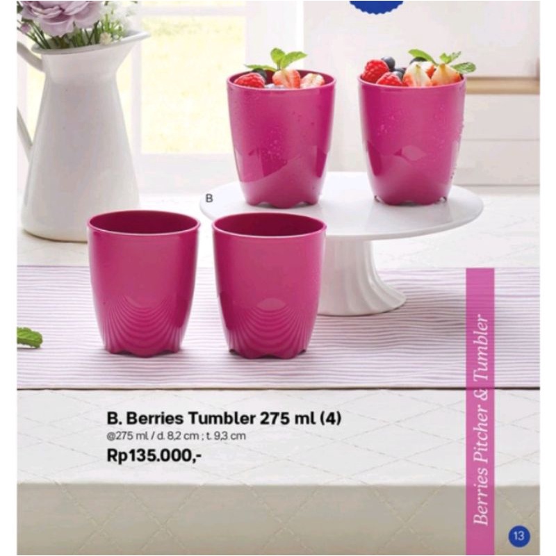 Berries pitcher dan berries tumbler tupperware / teko air tupperware