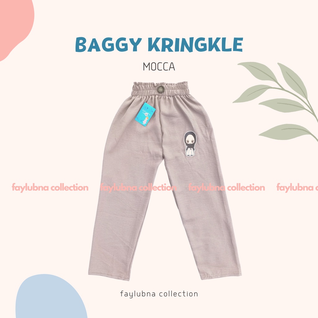 CELANA BAGGY KRINGKLE ANAK PEREMPUAN 4-9 TAHUN / BAGGY PANTS KRINGKLE / KRINGKLE BAGGY PANTS ANAK