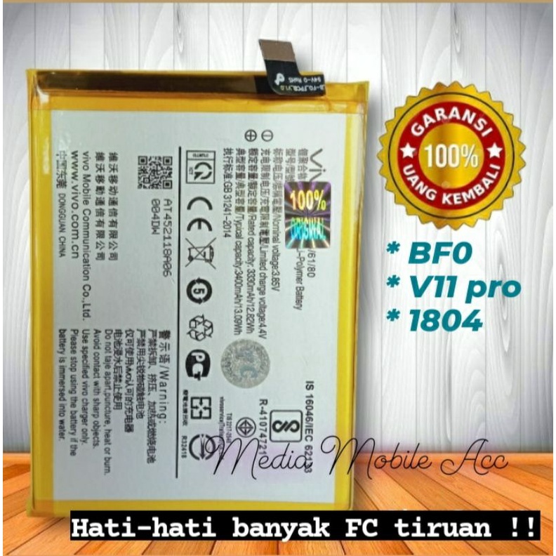 Baterai BF0 Viv* V11 pro 1804 v11pro original Fc garansi