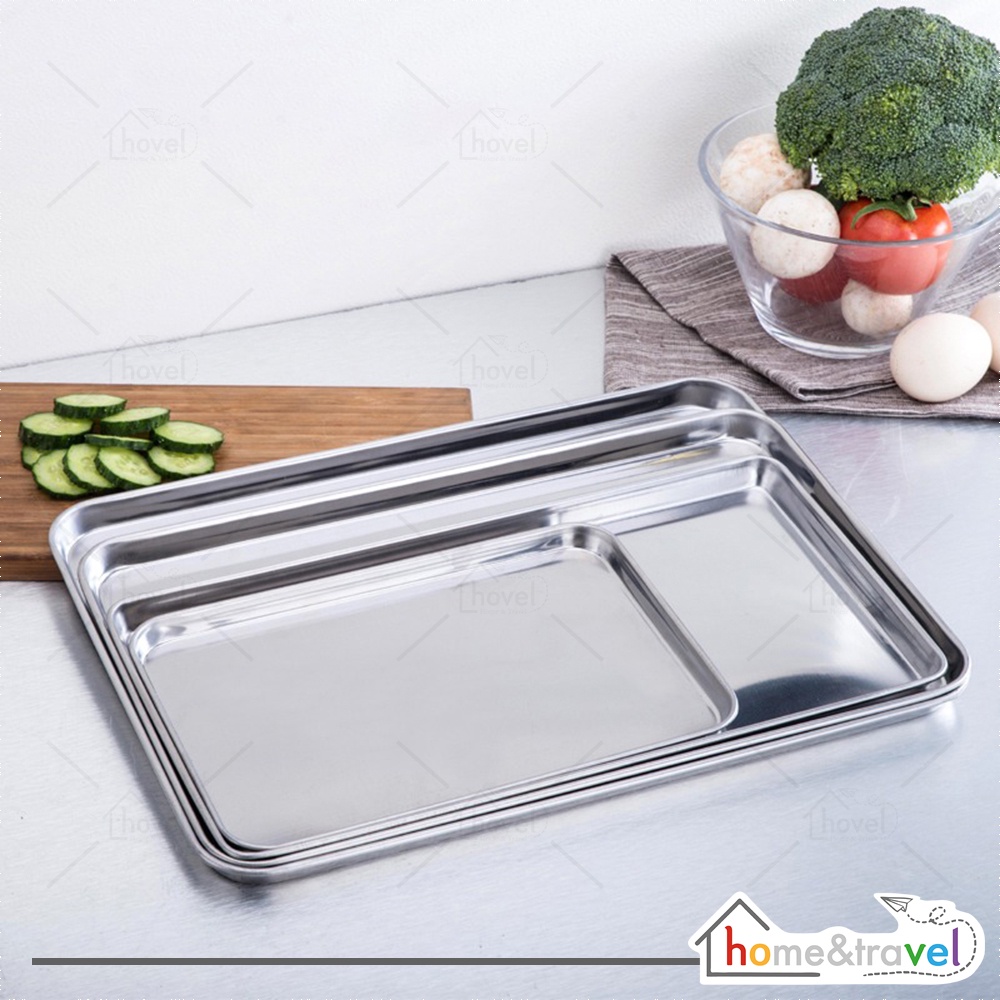 HOVELSHOP Nampan Baki Stainless Persegi Baking Tray Tatakan Saji Anti Karat