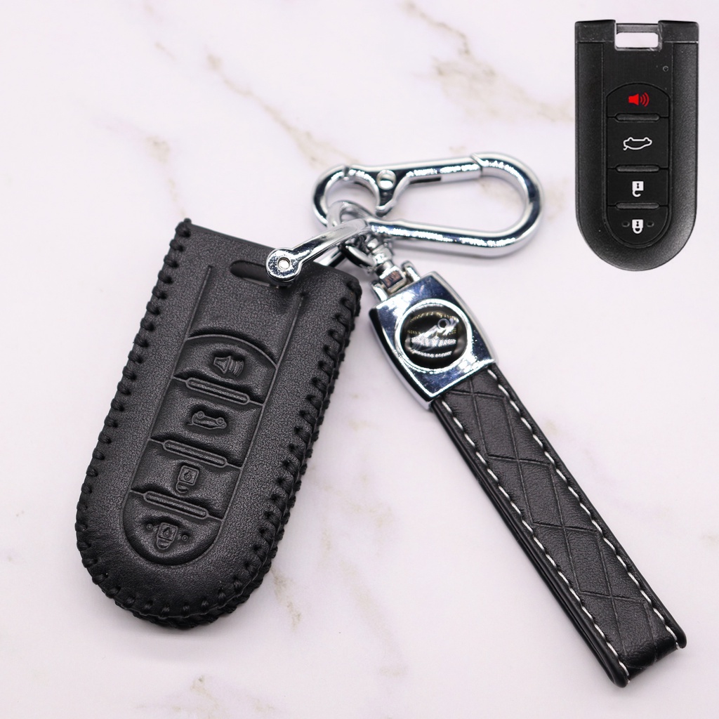 Casing Kunci Remote Mobil Keyless Bahan Kulit Untuk Perodua Bezza / MYVI / Aruz