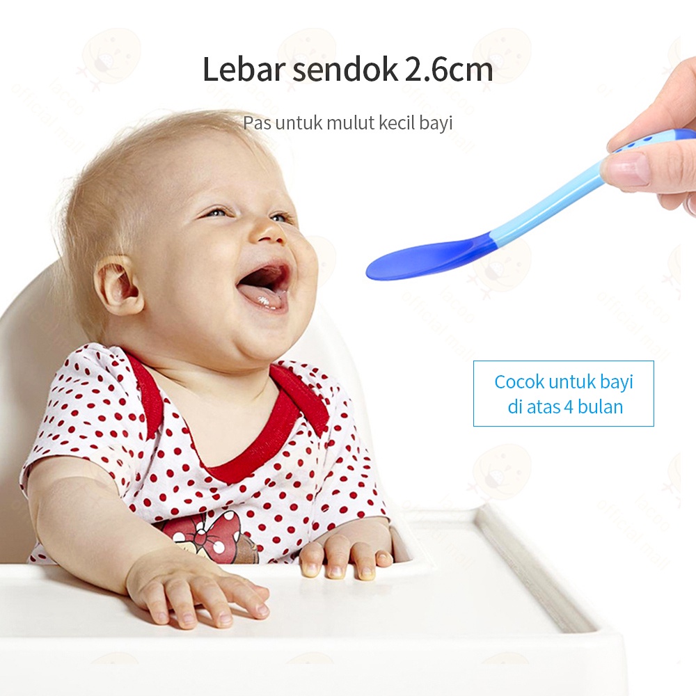 Lacoo Sendok garpu bayi anak anti selip Alat makan bayi Baby spoon