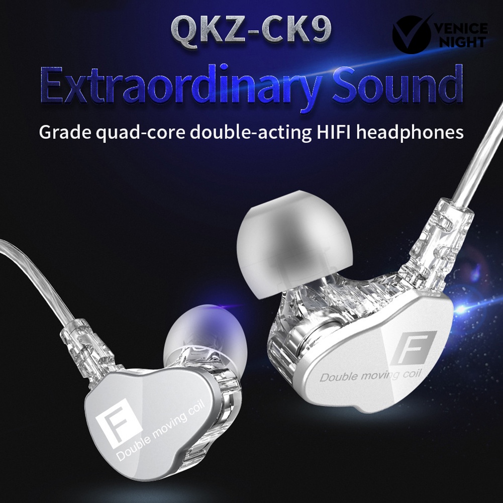 (VNEP) (Berkabel) QKZ CK9 Heavy Bass HiFi 3.5mm In-Ear Olahraga Earphone Headset dengan Mic