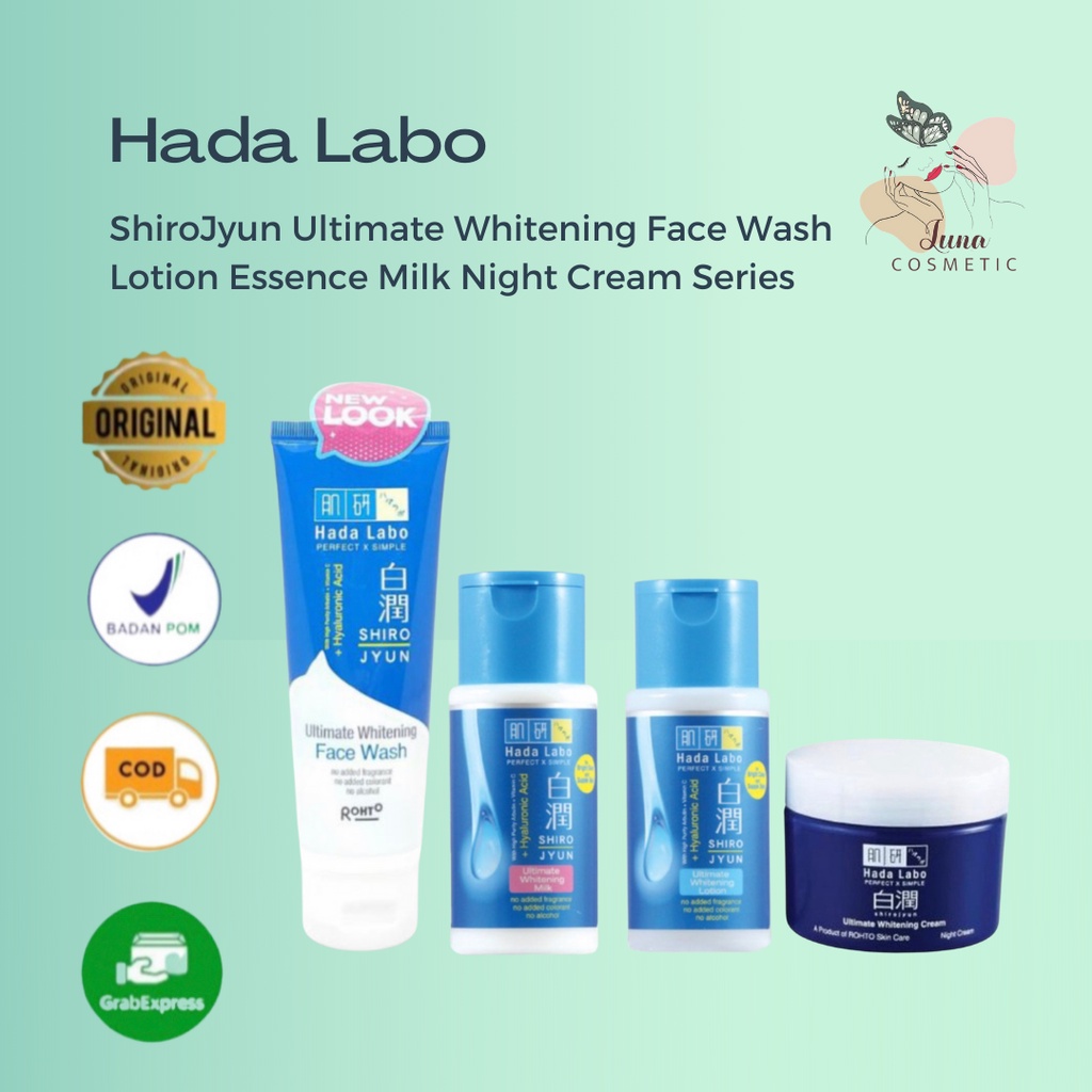 Hada Labo ShiroJyun Ultimate Whitening Face Wash Lotion Essence Milk Night Cream Series Hadalabo