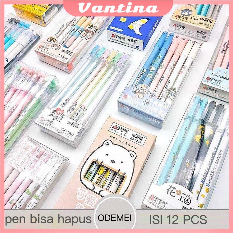 

(12pcs) ODEMEI pen bisa hapus/pen gel hapus/erasable pen lucu fancy pen karakter yang bisa di hapus