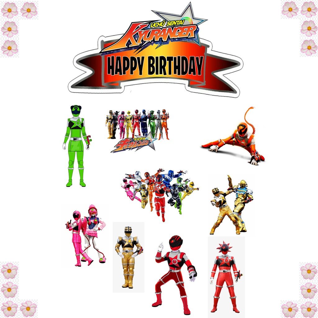 

TOPPER CAKE ULANG TAHUN / HIASAN KUE KYURANGERS AENBAG TOPER KERTAS