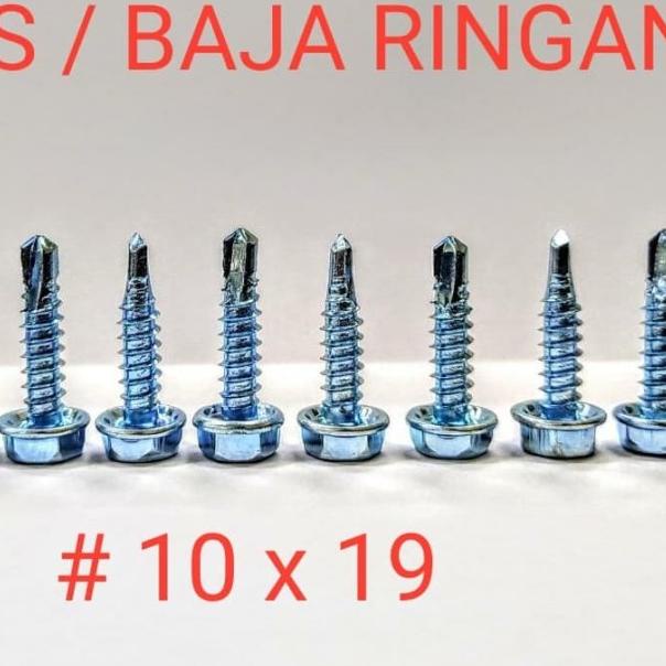Roofing Baja ringan Skrup Baja ringan 10x19 Isi 1000pcs