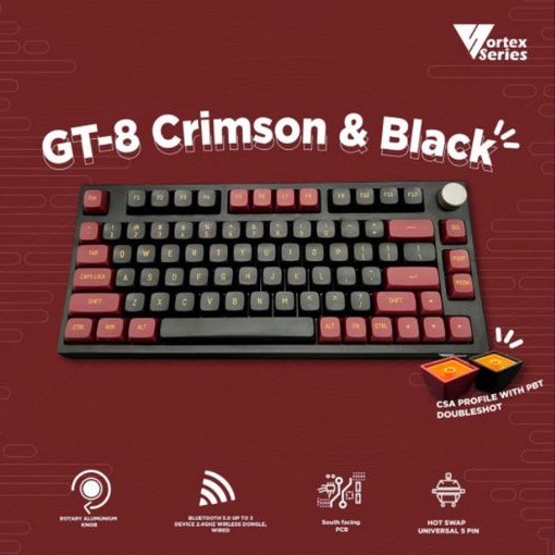 vortex series mechanical key board GT-8 bck (secon) bekas pakai 100% original MULUS