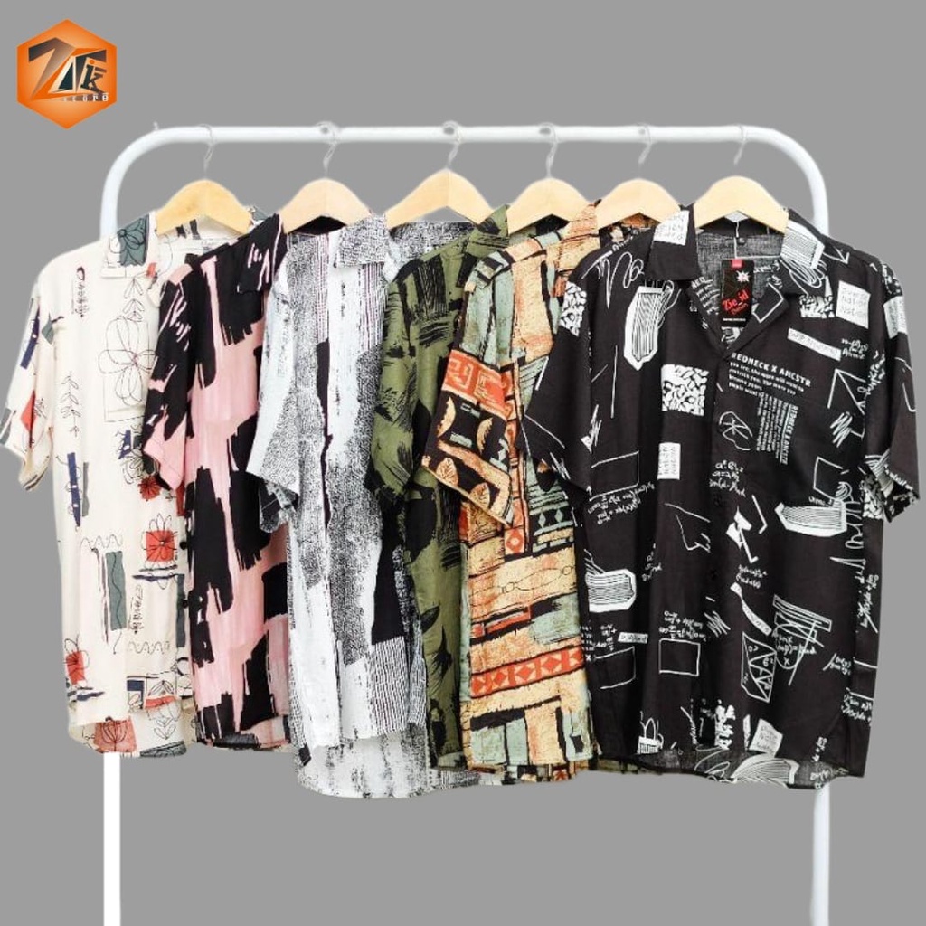 Kemeja Distro Pria Bahan Rayon Halus Adem Kemeja Santai Casual Pantai Hangout Kondangan