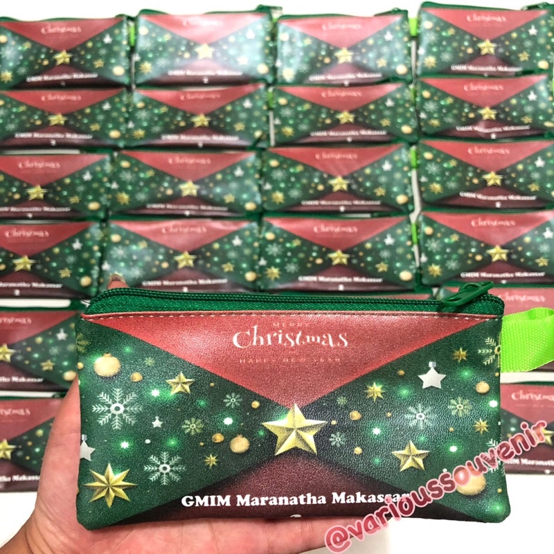 Custom Dompet Panjang Souvenir Natal Tambah Nama Gereja Komsel Sekolah Minggu