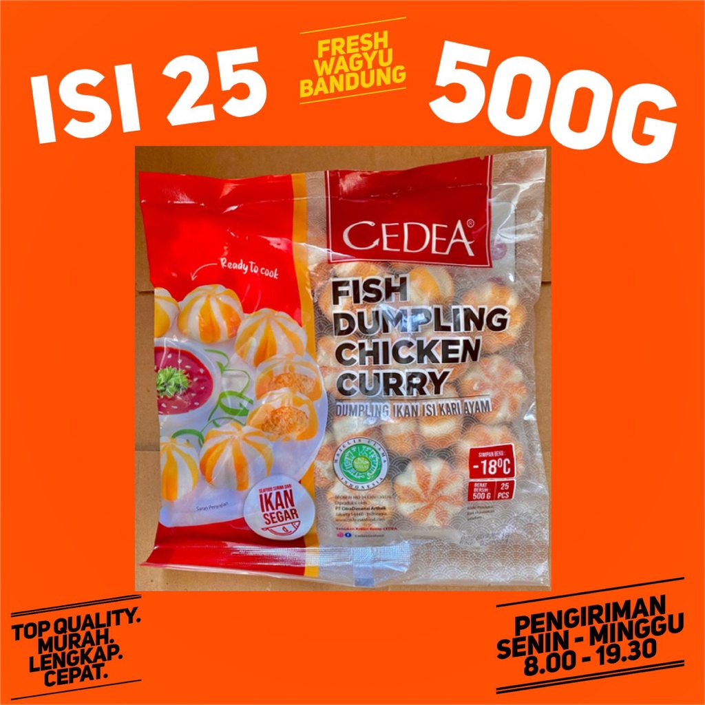 

CEDEA CURRY DUMPLING Baso Ikan Kari Ayam Suki Shabu Steamboat 500g