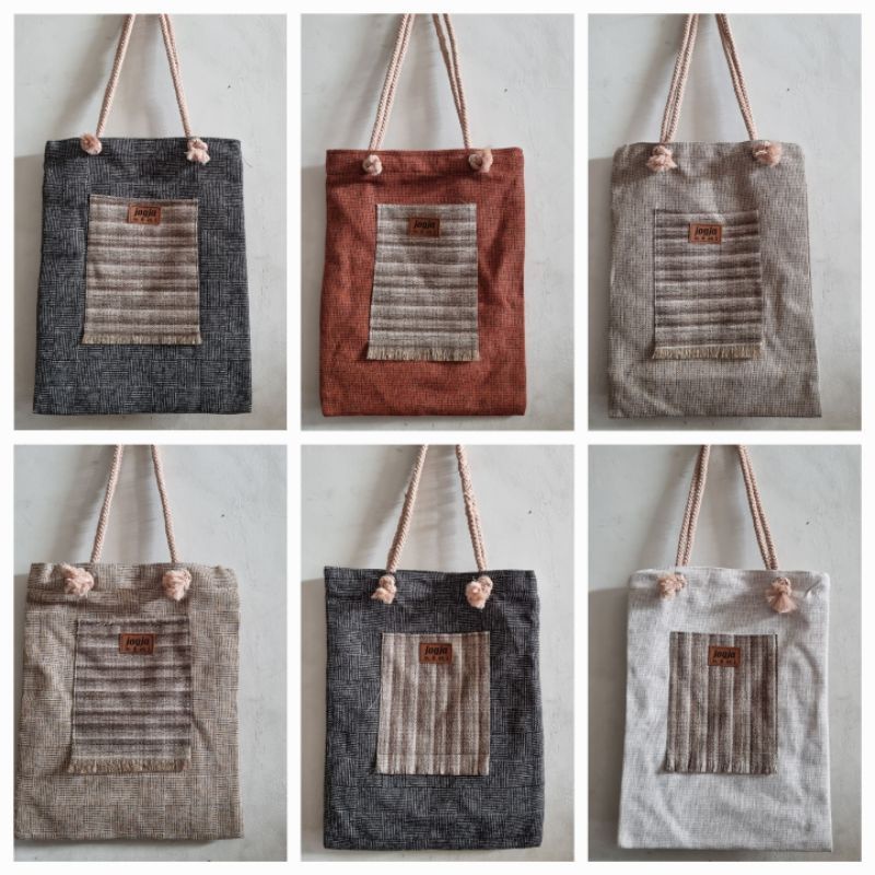 TOTEBAG Polos | Tas Wanita Anti Air Tali Sumbu Oleh oleh khas Jogja