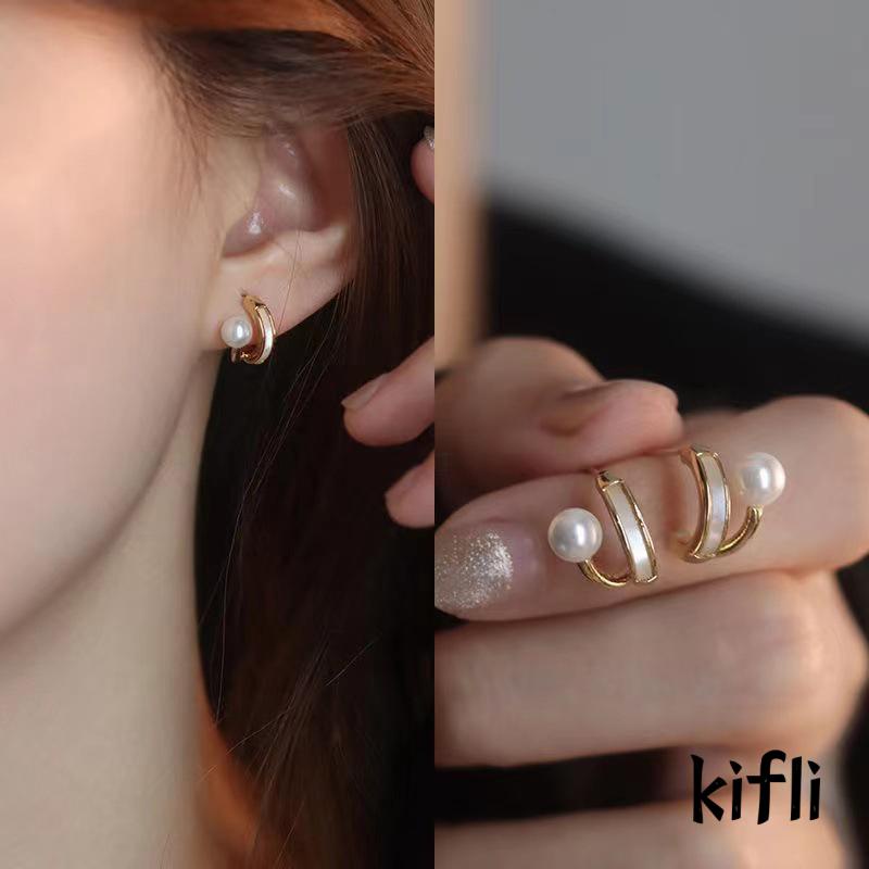 Anting Mutiara Kecil Gaya Retro