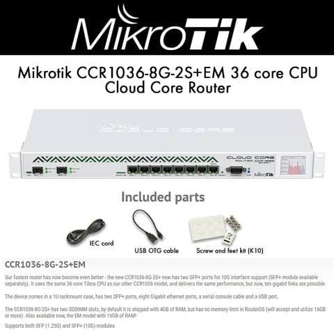 Mikrotik Cloud Core Router CCR1036-8G-2S+EM