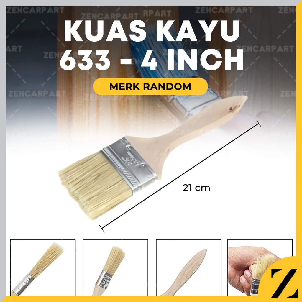 Jual Kuas Cat Cet Paint Brush Gagang Kayu Dinding Besi Tembok Inch