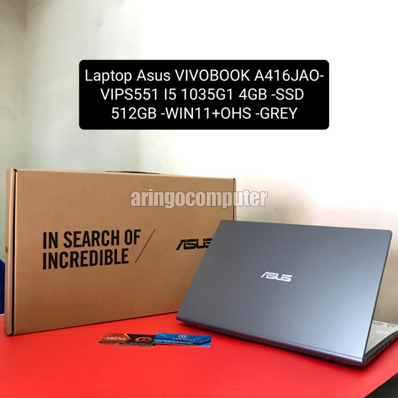 Laptop Asus VIVOBOOK A416JAO-VIPS551 I5 1035G1 4GB -SSD 512GB -WIN11+OHS -GREY