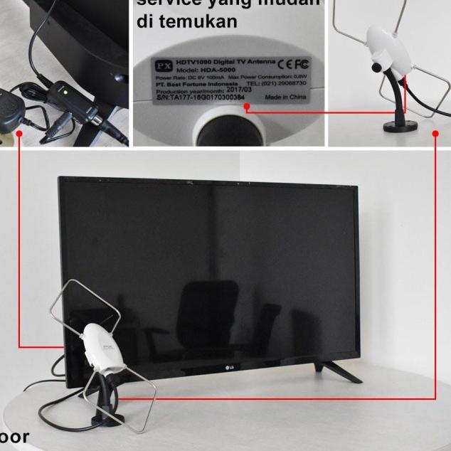 antena tv digital analog indoor outdoor PX HDA-5000 antena luar dalam