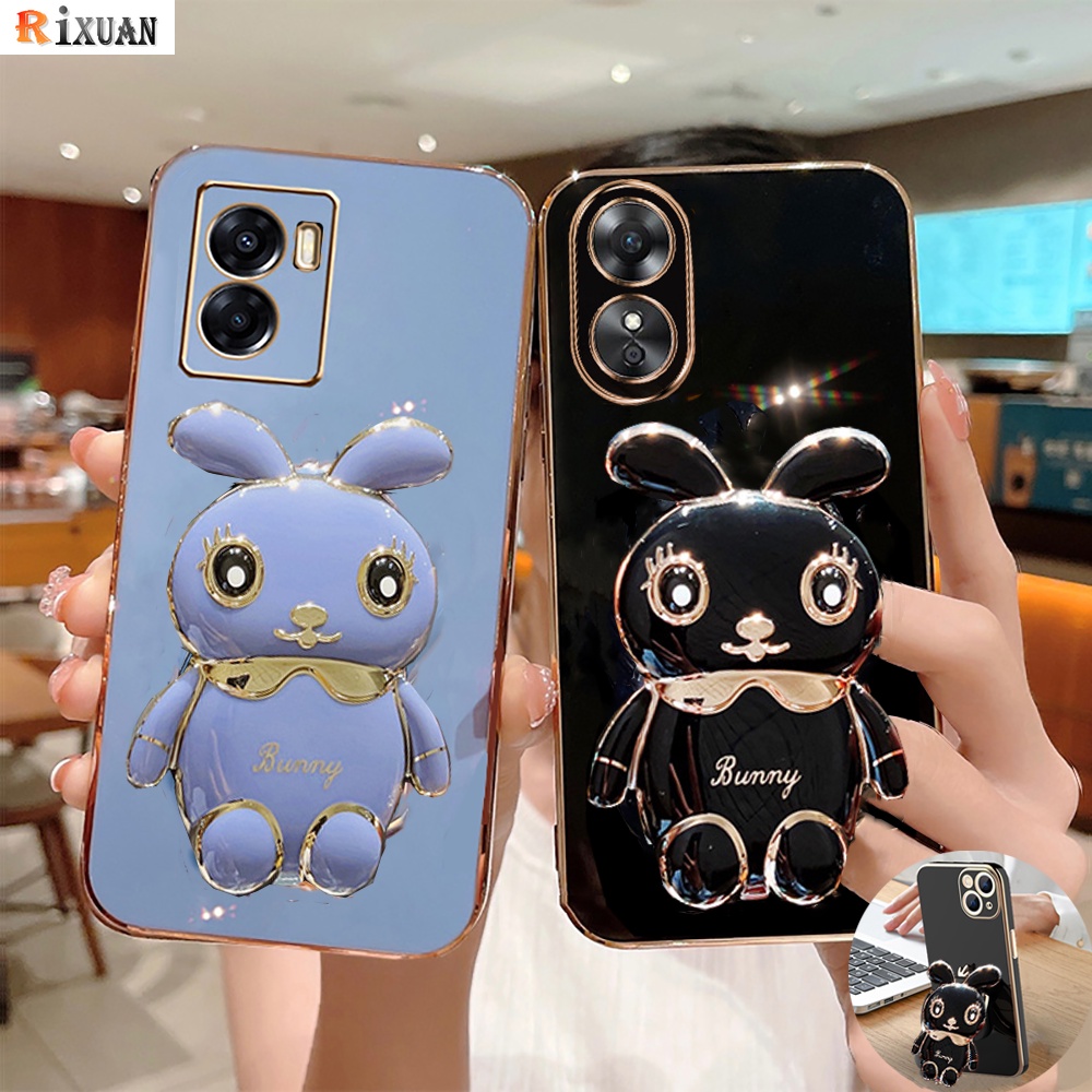 Soft Case Karet Desain Kelinci Untuk OPPO A17 A57 2022 A17 A77S A16 A16K A16e A95 A74 A55 A15 A15S A54 A5S A12 A5S A7 A3S A52 A11K