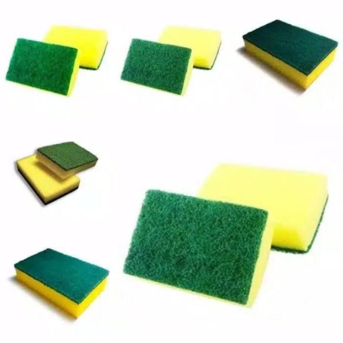 Busa Cuci Piring Sponge Spon Kuning Busa Spons 2 Sisi (Harga satuan / per 1 pcs)