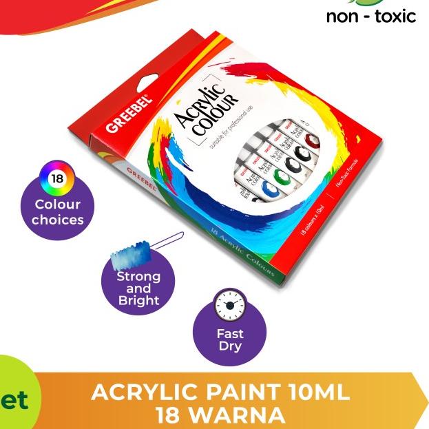 

GREEBEL Cat Akrilik / Acrylic Colour / Acrylic Paint 10ml (18pcs/box)