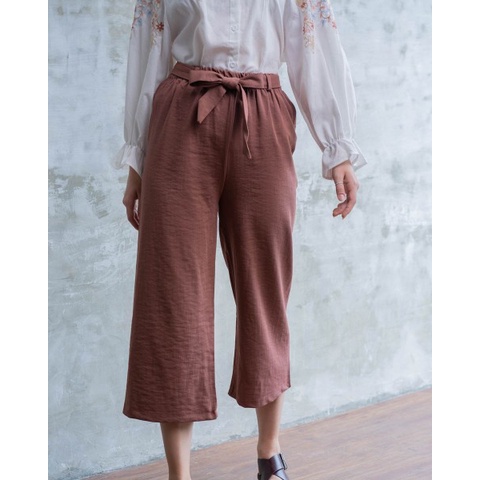 Yeva Pants Marsala Dotdtails - Celana Wanita
