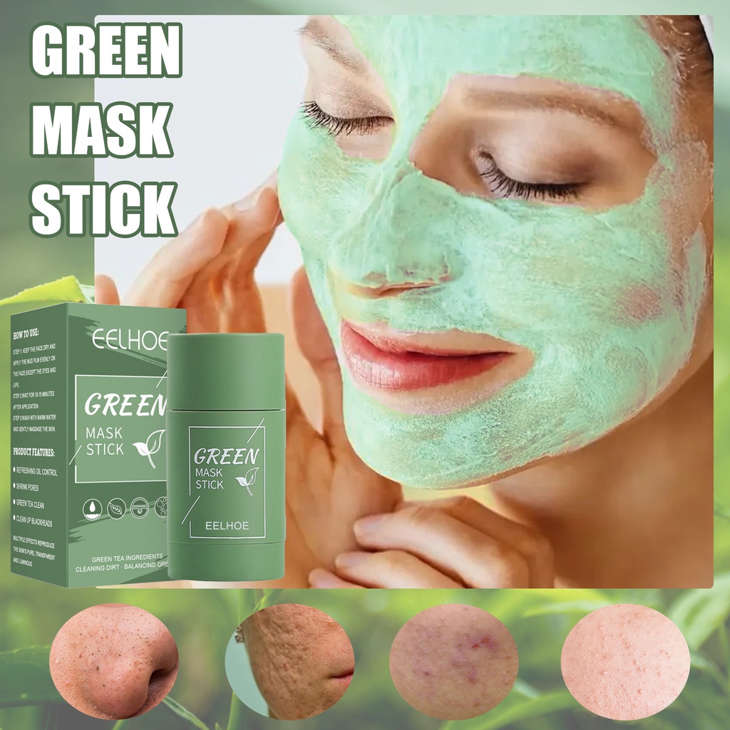 Green Tea Mask Cleansing Clay Stick Masker wajah Masker Pembersih komedo/Cleansing Mask