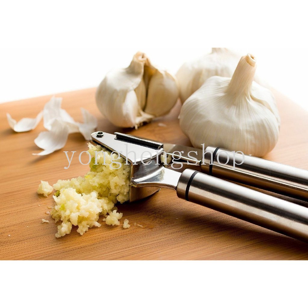 Stainless Steel Garlic Smasher Squeezer Garlic Press Penghancur Mincer Alat Penggiling Press Manual Aksesoris Dapur