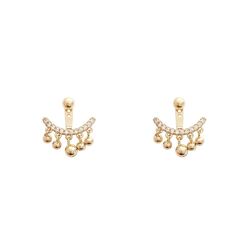 Anting Tusuk Gantung Bahan Sterling Silver 925 Desain Kacangrumbai Gaya Mewah Untuk Wanita