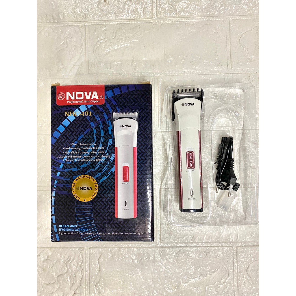 BS553 Alat Cukur Rambut Nova NS-3702 Charger Portable Potong Kumis Jenggot Baterai Tanpa Kabel