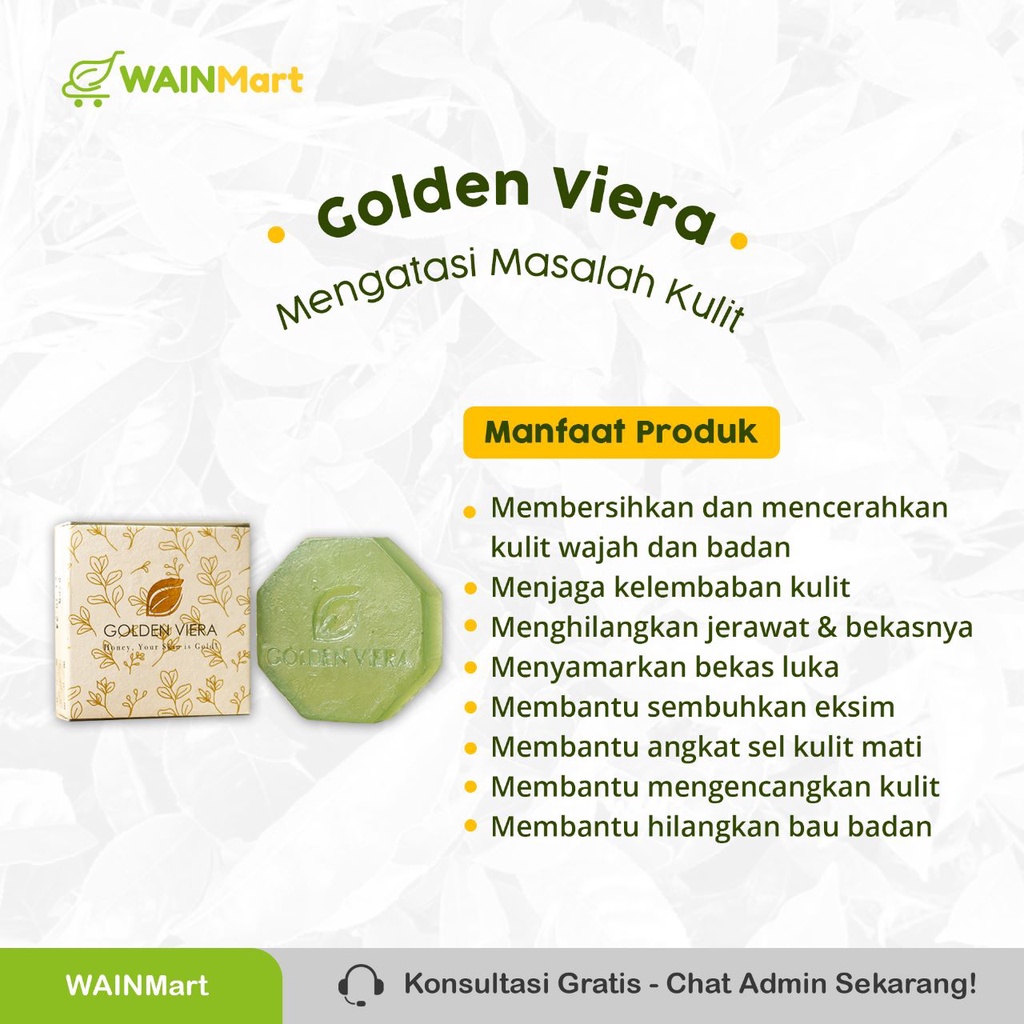 Golden Viera Sabun Herbal Kesehatan BPOM Cerahkan Kulit Natural Sembuhkan Luka Samarkan Bekas Luka dan Jerawat