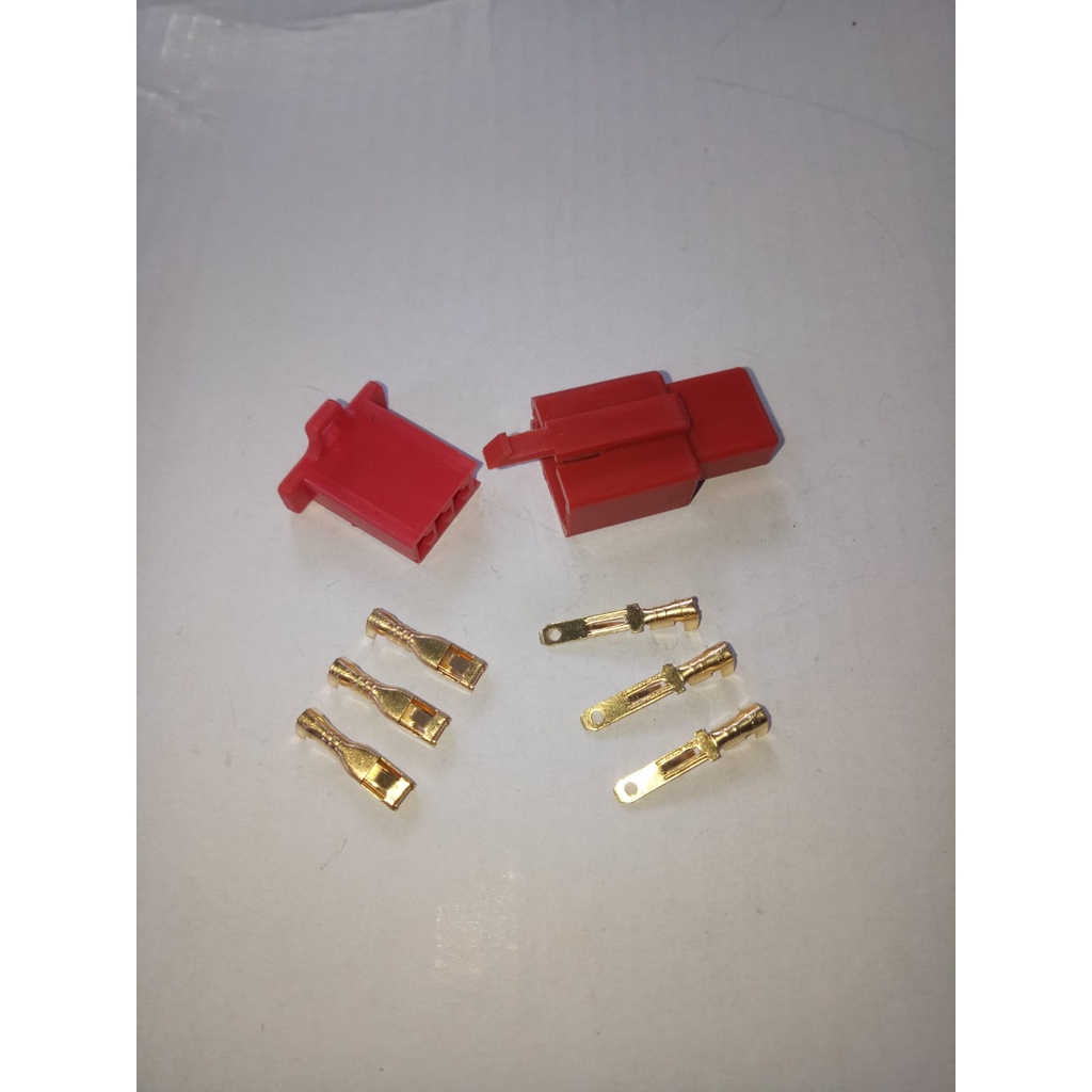 SOKET KABEL 3 PIN SKUN KECIL MERAH / SOCKET KABEL 3 PIN SKUN KECIL / KONEKTOR