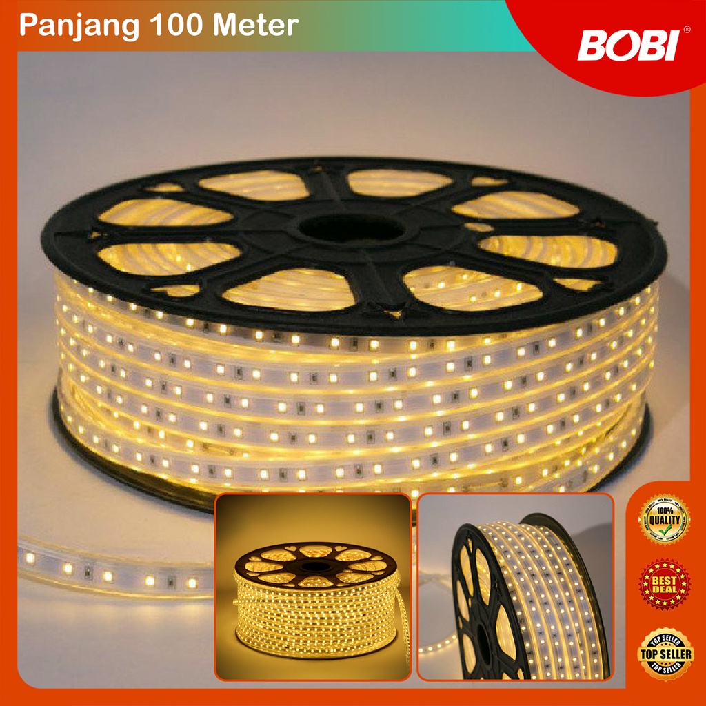 Lampu Selang LED Strip 1M -  5050 SMD AC 220V METERAN - Lampu Strip LED Waterproof - 1 Strip 1M