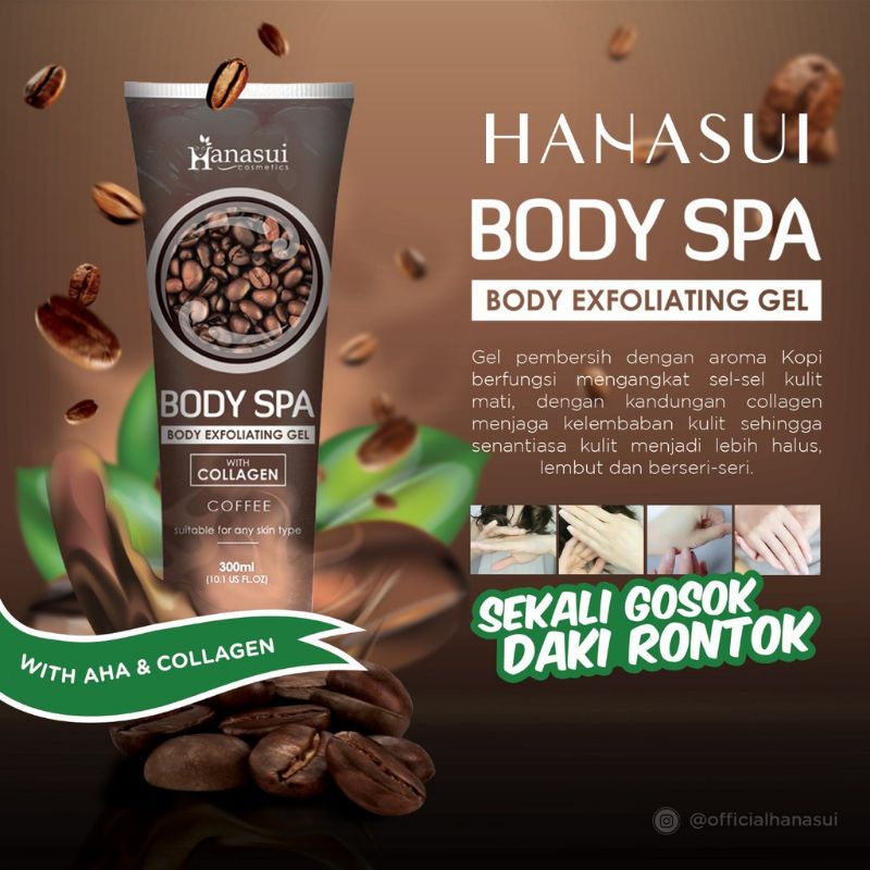 Hanasui Body Spa Exfoliating Gel Coffee / Body Scrub/ Exfoliating Scrub/ Body Spa